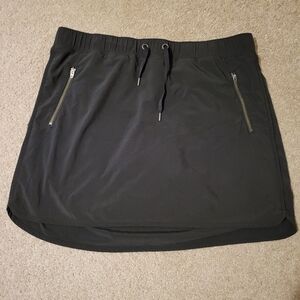 Athleta Black Drawstring Skort with Zip Pockets Size XL